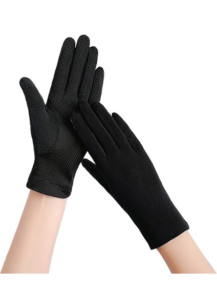 Güneş Koruması Kadın Kısa Yaz Dokunmatik Ekran Anti Ultraviyole Pamuklu Sürüş ve Binicilik Rahat Ince Nefes Alabilen Elnler (Yurt Dışından)