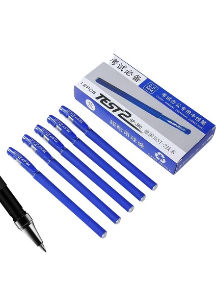 12 Adet Tükenmez Kalem Seti Mavi, Kırmızı Veya Siyah-0.5mm Çizgi Genişliği, Mat, Kaymaz Gövdeli (Yurt Dışından)
