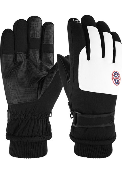 Kayak Elnleri Kış Erkek ve Kadın Açık Havada Sürme Soğuk Kaymaz Dokunmatik Ekran Elnleri Yastıklı ve Kalınlaştırılmış Sıcak Elnler (Yurt Dışından)