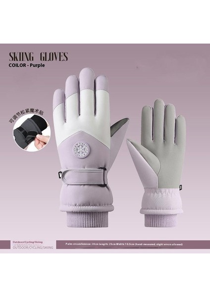 Kayak Elnleri Kış Erkek ve Kadın Açık Havada Sürme Soğuk Kaymaz Dokunmatik Ekran Elnleri Yastıklı ve Kalınlaştırılmış Sıcak Elnler (Yurt Dışından)