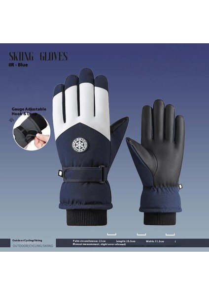 Kayak Elnleri Kış Erkek ve Kadın Açık Havada Sürme Soğuk Kaymaz Dokunmatik Ekran Elnleri Yastıklı ve Kalınlaştırılmış Sıcak Elnler (Yurt Dışından)