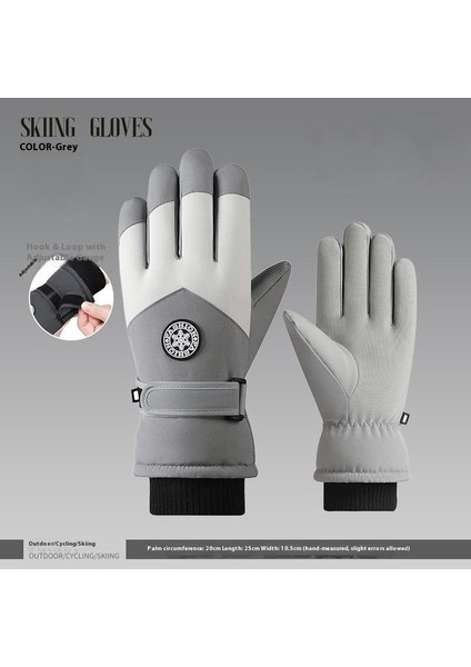 Kayak Elnleri Kış Erkek ve Kadın Açık Havada Sürme Soğuk Kaymaz Dokunmatik Ekran Elnleri Yastıklı ve Kalınlaştırılmış Sıcak Elnler (Yurt Dışından)