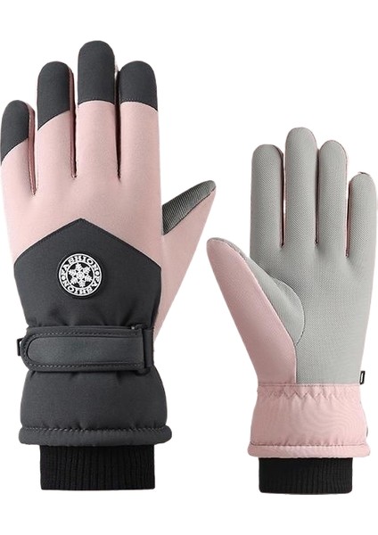 Kayak Elnleri Kış Erkek ve Kadın Açık Havada Sürme Soğuk Kaymaz Dokunmatik Ekran Elnleri Yastıklı ve Kalınlaştırılmış Sıcak Elnler (Yurt Dışından)