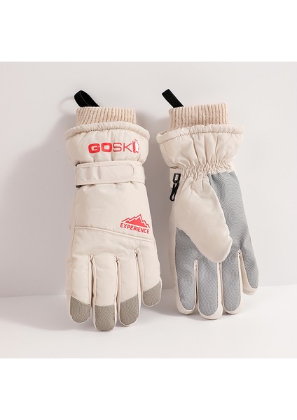 Kadın Kayak Elnleri Kış Açık Havada Sürme Soğuk Kaymaz Dokunmatik Ekran Elnleri Yastıklı ve Kalınlaştırılmış Sıcak Elnler (Yurt Dışından)