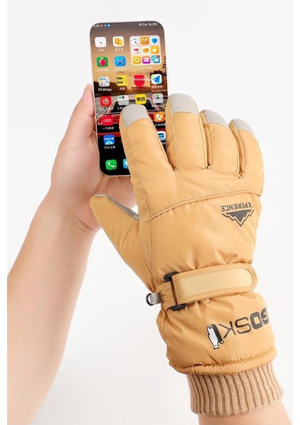 Çocuk Kayak Elnleri Kış Erkek ve Kadın Açık Havada Sürme Soğuk Kaymaz Dokunmatik Ekran Elnleri Yastıklı ve Kalınlaştırılmış Sıcak Elnler (Yurt Dışından) modelleri