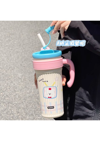 Büyük Kapasiteli Çift Içmeli Pipetli Kupa Kahve Kupa (Yurt Dışından)