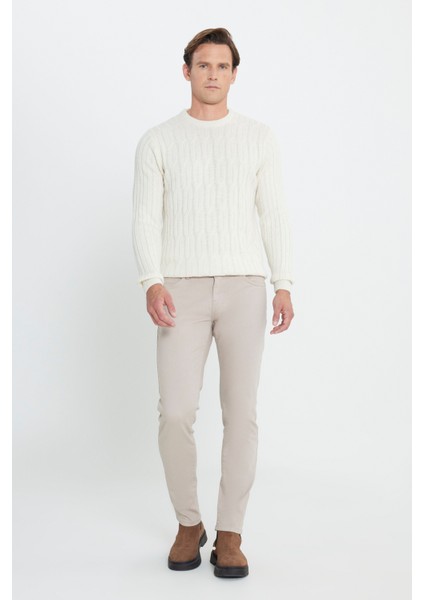 ALTINYILDIZ CLASSICS Erkek Taş 360 Derece Her Yöne Esneyen Rahat Slim Fit Dar Kesim Pantolon