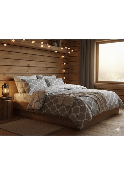 Ranforce Ravenna Gri Çift Kişilik Nevresim Takımı