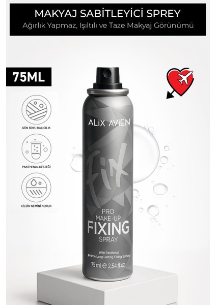 Gazsız Makyaj Sabitleyici Sprey 75 ml – Nemlendirici Formül, SPF İçermez, Her Cilt Tipine Uygun fırsatları