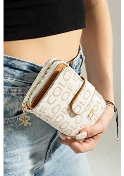 Beyaz Kadın Cüzdan Fermuarlı Model Kartlık Bölmeli Şık Tasarım