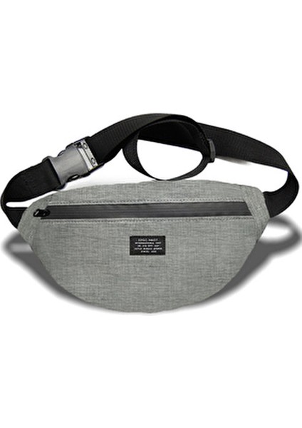 Gri 2 Bölmeli Bel ve Omuz Çantası Ergonomik Tasarım ile Şık Görünüm