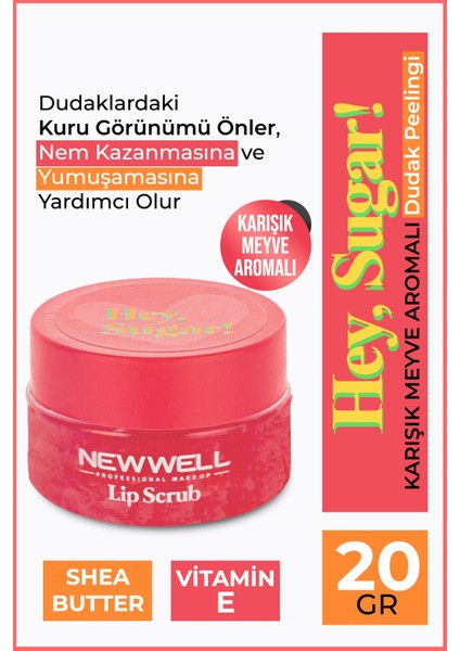 Hey Sugar! Karışık Meyve Aromalı Dudak Peelingi 20gr fırsatları