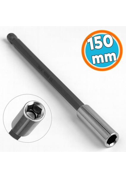 150 mm 1/4 Manyetik Uçlu Uzatma Aparatı Ucu Matkap Uzun Bits Bit Tutucu Vidalama El Aleti Çubuğu