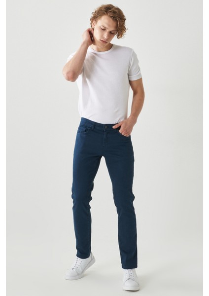 ALTINYILDIZ CLASSICS Erkek Lacivert 360 Derece Her Yöne Esneyen Slim Fit Dar Kesim Pamuklu Rahat Pantolon modelleri
