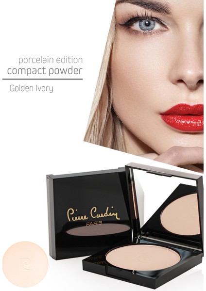 Porcelain Edition Kompakt Pudra 12 g Golden Ivory – Mikronize İpeksi Doku, Mat Görünüm ve Yüksek Kapatıcılık, Tüm Cilt Tiplerine Uygun