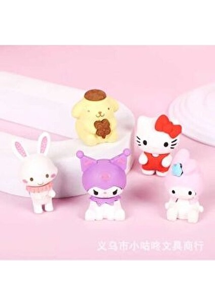 2ADET Kawaii Sanrio Sevimli Supriz 3D Boyutlu Ayrılabilir ve Birleştirilebilir Figür Silgi Kırtasiye