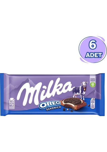 Oreo Sandwich Tablet Çikolata 92 gr - 6 Adet