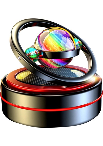 Güneş Enerjili Döner Aromaterapi Araba Difüzörü Gösterge Paneli Süsleri Siyah (Yurt Dışından)