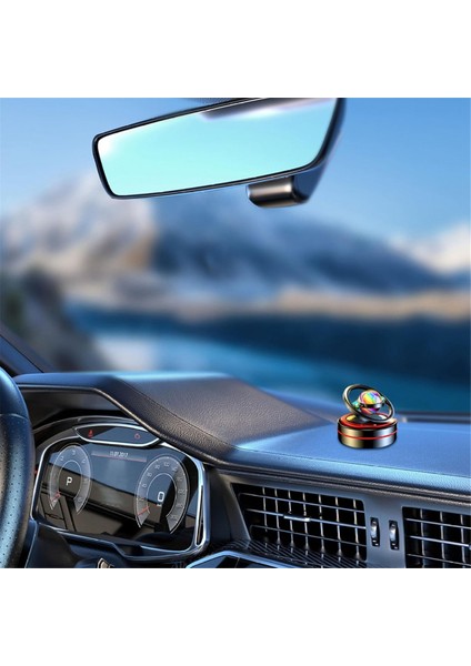 Güneş Enerjili Döner Aromaterapi Araba Difüzörü Gösterge Paneli Süsleri Siyah (Yurt Dışından) fiyatları