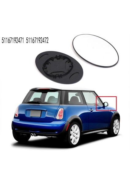 2x Kapı Aynası Camı R50 01-06 Dikiz Aynası Merceği (Yurt Dışından)