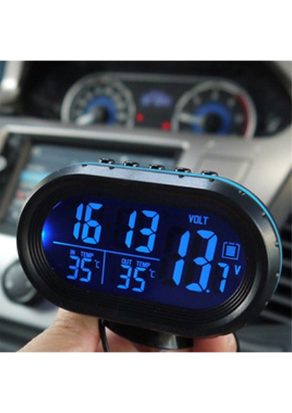 Iç Aksesuarlar 3'ü 1 Arada Araba Voltmetre Termometre Saat 12V24V (Yurt Dışından)