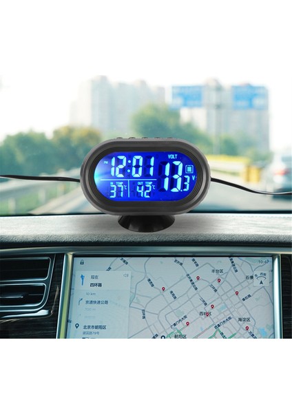 Iç Aksesuarlar 3'ü 1 Arada Araba Voltmetre Termometre Saat 12V24V (Yurt Dışından) indirimleri