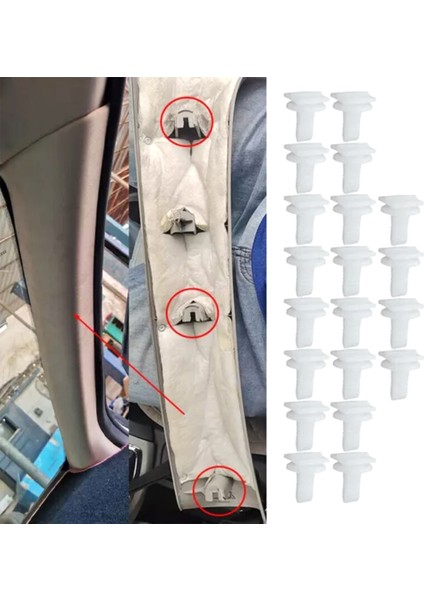 20 Adet Ön Cam A Sütun Sabit Klips Fiesta Için (Yurt Dışından)