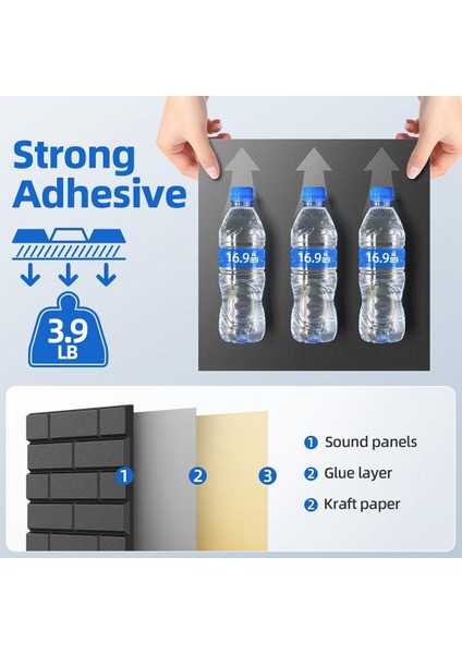 Ev Stüdyo Ofis Dekoru Için Ses Geçirmez Duvar Panelleri Siyah (Yurt Dışından) modelleri