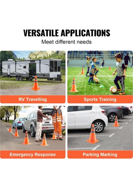 Safetys Konileri 4'lü Paket 18 Inç Katlanır Trafik Konileri (Yurt Dışından) indirimleri