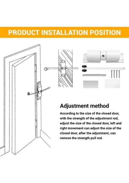 Otomatik Kapı Kapatıcı Ayarlanabilir Ağır Hizmet Tipi Yaylı Kapı Beyaz (Yurt Dışından) indirimleri