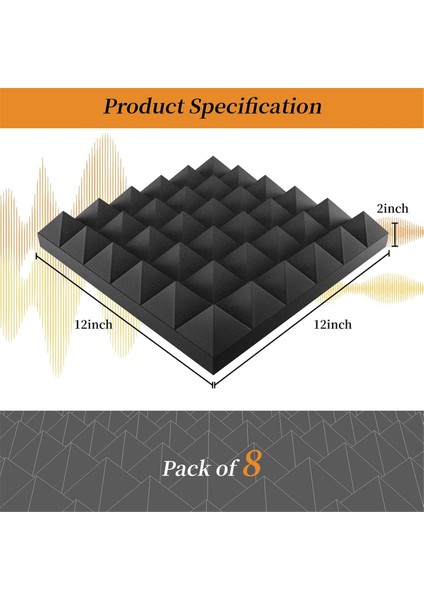 8 Paket Akustik Köpük Paneller, 12X12X2 Inç Ses Geçirmez Köpük Paneller (Yurt Dışından) modelleri