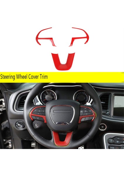 Charger Için Kırmızı Direksiyon Simidi Kılıfı Döşemesi (Yurt Dışından)