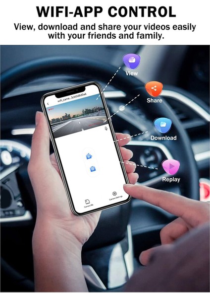 1080P Hd Araç Içi Kamera Ön ve Arka Wifi 3 Inç Ips'li Araç Içi Kamera (Yurt Dışından) indirimleri