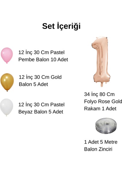 2 Yaş Retro Gold Pembe Beyaz Balon Seti Rose Gold Rakamlı Doğum Günü Balonu Şık Parti Süsleme fiyatları