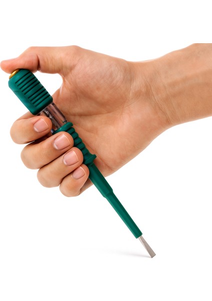 Profesyonel Elektrik Kontrol Kalemi Düz Uçlu Izoleli Tornavida Priz Faz Voltaj Tornavidası 190 mm fiyatları