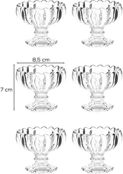 Mimoza Cam Kase Puding Tatlı ve Dondurma Kasesi 6'lı Kase Çerez Seti fiyatları