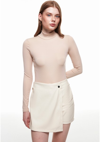 Balıkçı Yaka Bodysuit Bej