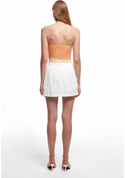 Beli Lastikli Pileli Mini Etek Ekru indirimleri