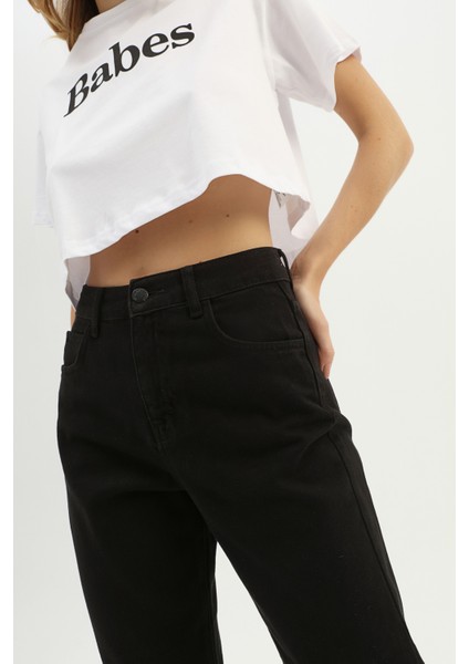 Gabardin Mom Jean Siyah fiyatları