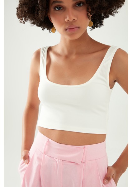 Kalın Askılı Büstiyer Ekru