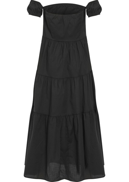 Düşük Omuz Elbise Siyah fiyatları