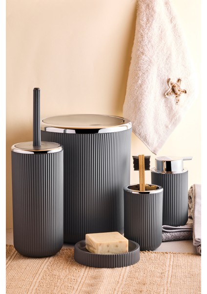 Lisbone Silver 5 Parça Banyo Aksesuar Seti - Gri fiyatları
