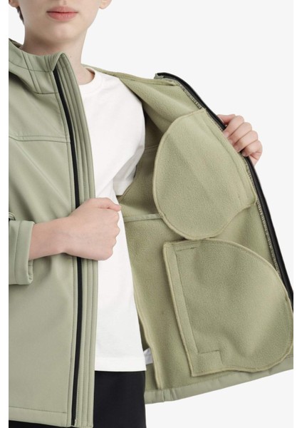 Erkek Çocuk Su Geçirmez Kapüşonlu Polar Astarlı Yağmurluk C6553A825AU