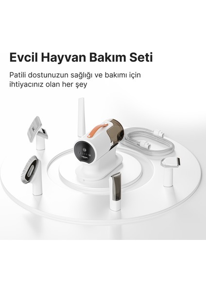 Kedi Köpek Tüy Bakım Seti 5'i 1 Arada Evcil Hayvan Tıraş Makinesi Filtreli Tüy Toplayıcı Bakım Tarağı Fırçası X6301