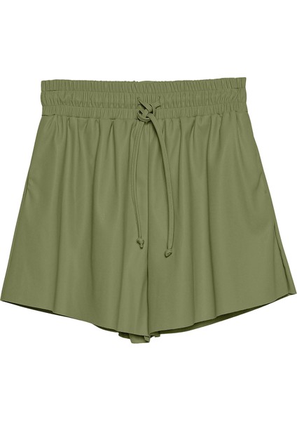 Beli Lastikli Deri Mini Şort Haki fiyatları