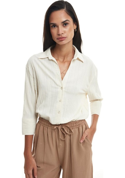 Fakir Kol Düğmeli Gömlek Naturel fırsatları