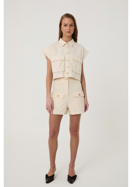 2 Cepli Mini Şort Naturel
