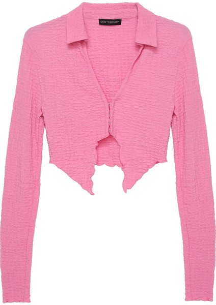 Bağlama Detaylı Crop Bluz Pembe fiyatları