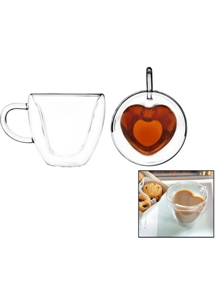 120 ml Kalpli Çift Cidarlı - Sadetermisil - Isıya Dayanıklıkulplu Cam Bardak Borosilikat Iç Kısmı 120 ml Almaktadır