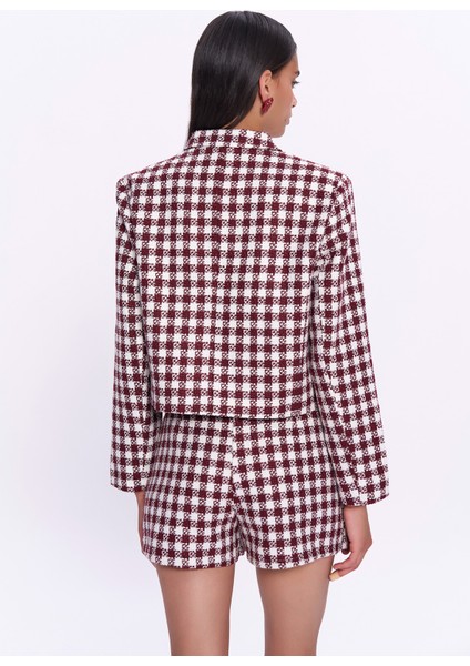 Düğme Detaylı Tüvit Ceket Bordo indirimleri